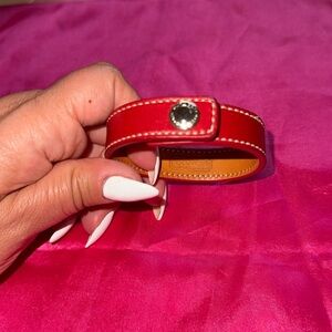 COACH Red Leather Bracelet